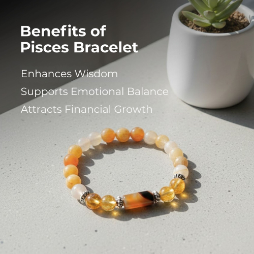 Pisces (मीन) Rashi + Money Magnet Dhanyog Bracelet Combo – Rishi Rudraksh