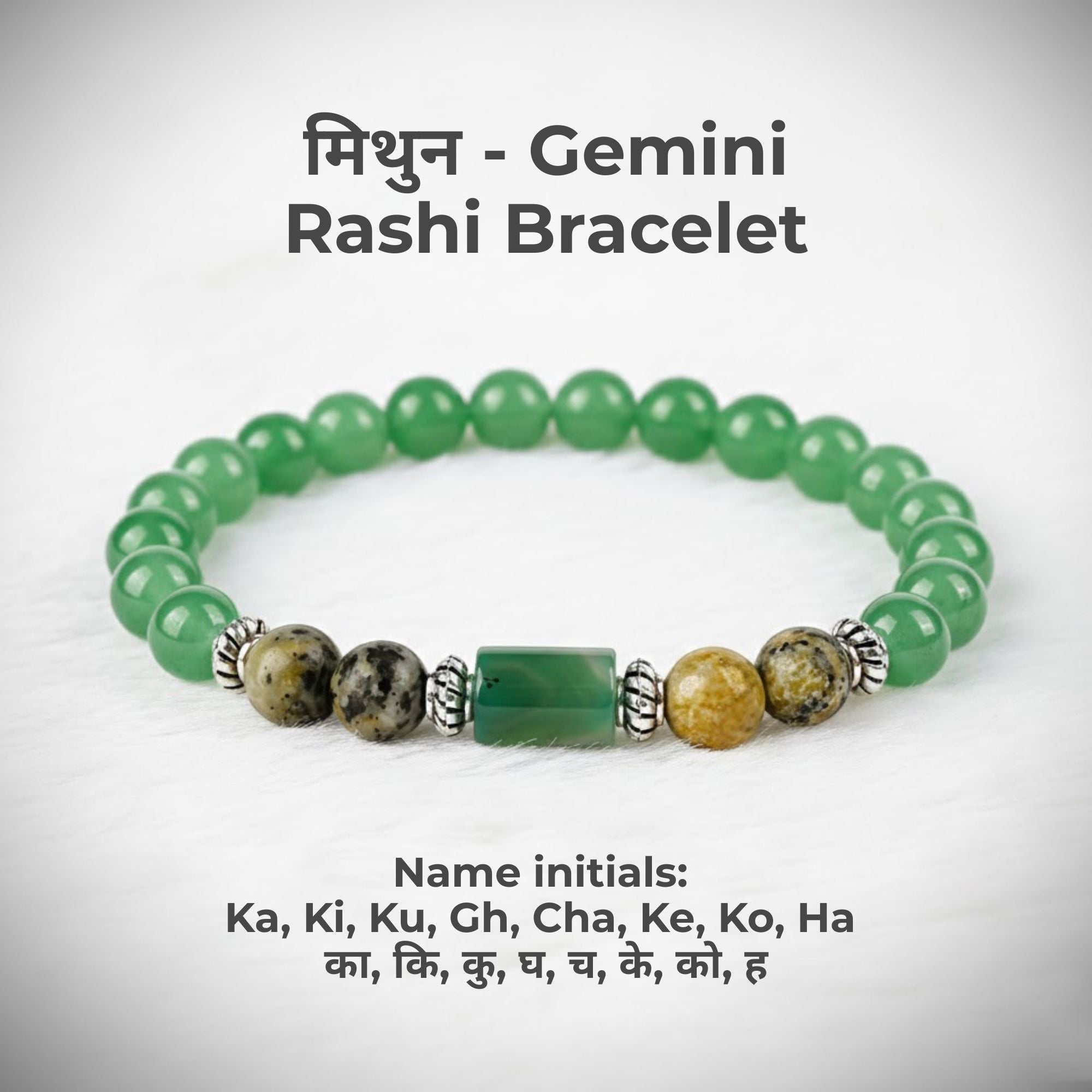 मिथुन - Gemini Rashi Bracelet – Rishi Rudraksh