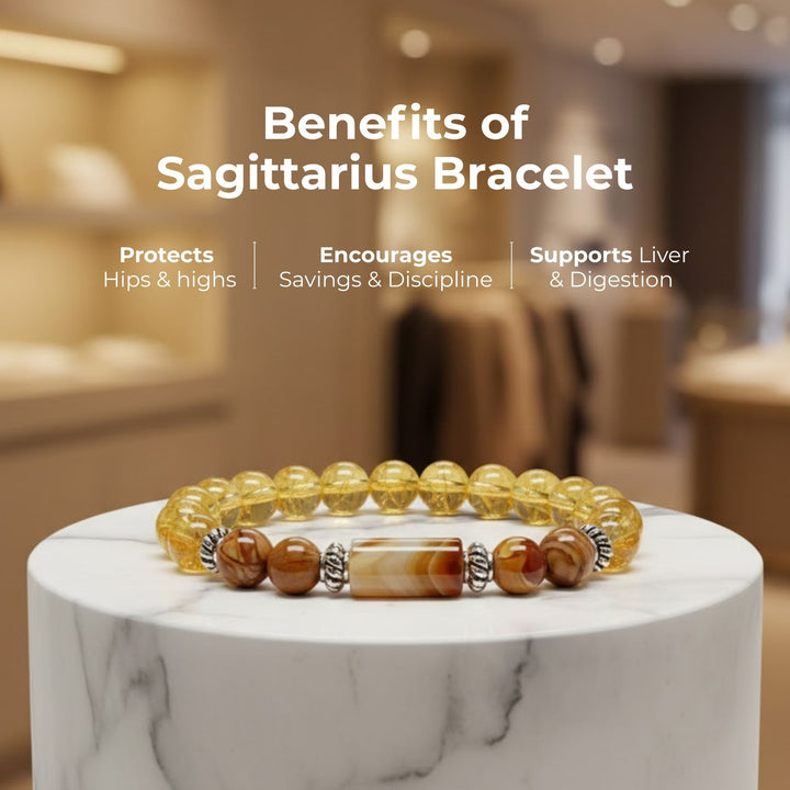 Sagittarius (धनु ) Rashi + Money Magnet Dhanyog Bracelet Combo – Rishi ...