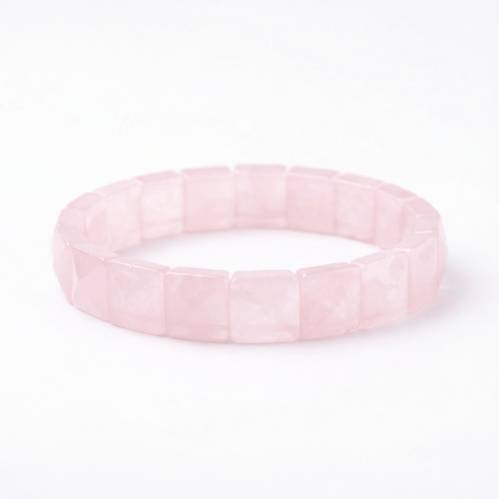 Rose Quartz Block Bracelet – Rishi Rudraksh