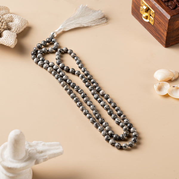 Grey Jasper Mala