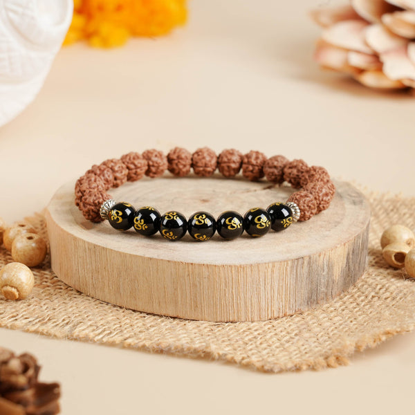 Rudraksha with Om Mani Ratan Bracelet