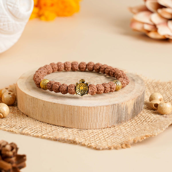 Rudraksha with Tortoise Charm Energy Bracelet