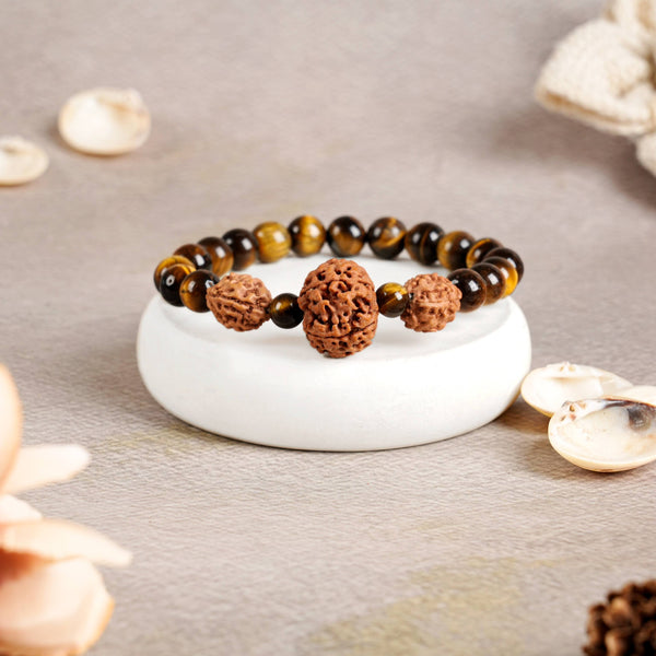 Rudraksha Health (Aarogya) with Tiger Eye Bracelet