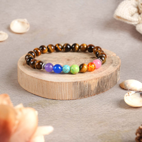 7 Chakra with Tiger Eye Bracelet
