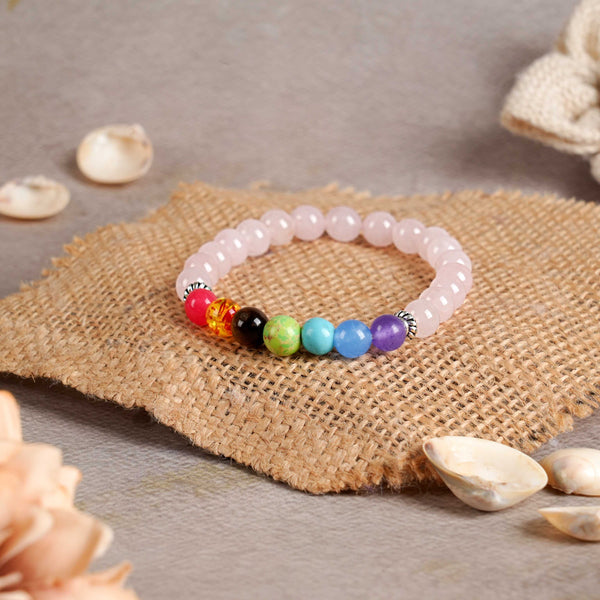 7 Chakra with Rose Quartz Bracelet
