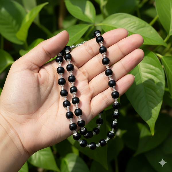 Silver Plated Karungali Mala