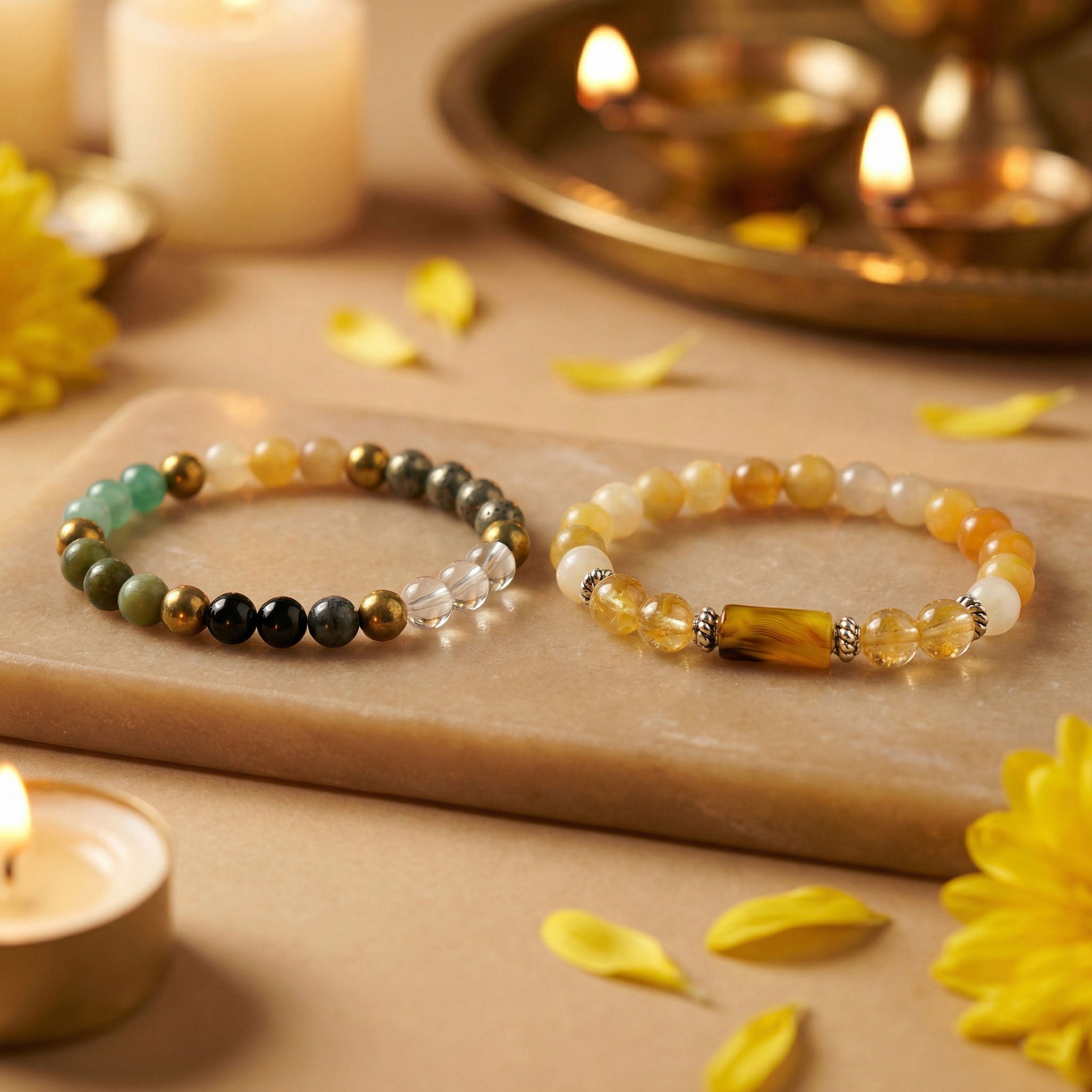 Pisces (मीन) Rashi + Money Magnet Dhanyog Bracelet Combo – Rishi Rudraksh