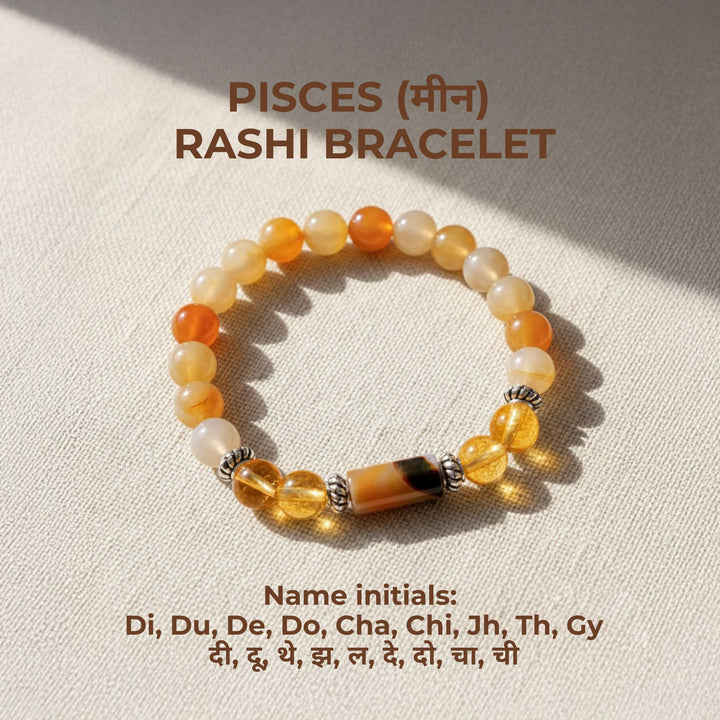 Pisces (मीन) Rashi + Money Magnet Dhanyog Bracelet Combo – Rishi Rudraksh